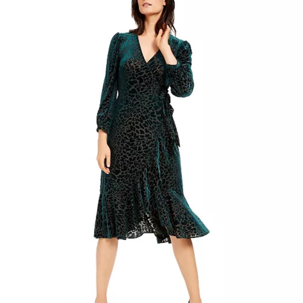 Calvin Klein Teal Leopard Dress